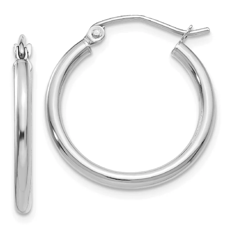 Stylish Dangle Earrings-10KT White Gold 16X2MM Hoop Earrings