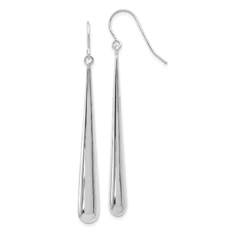 Unique Design Earrings-14KT White Gold 53X6MM Drop & Dangle Earrings