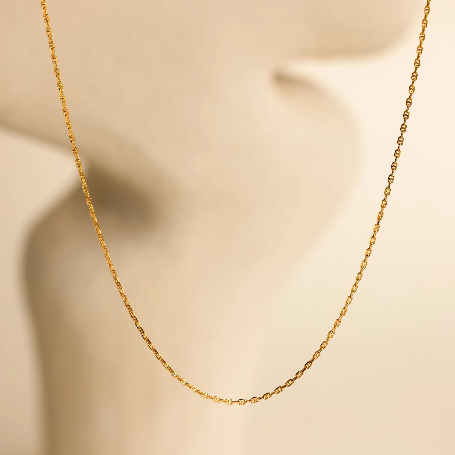 Classic Gold Necklace-Skinny Mariner Chain Necklace