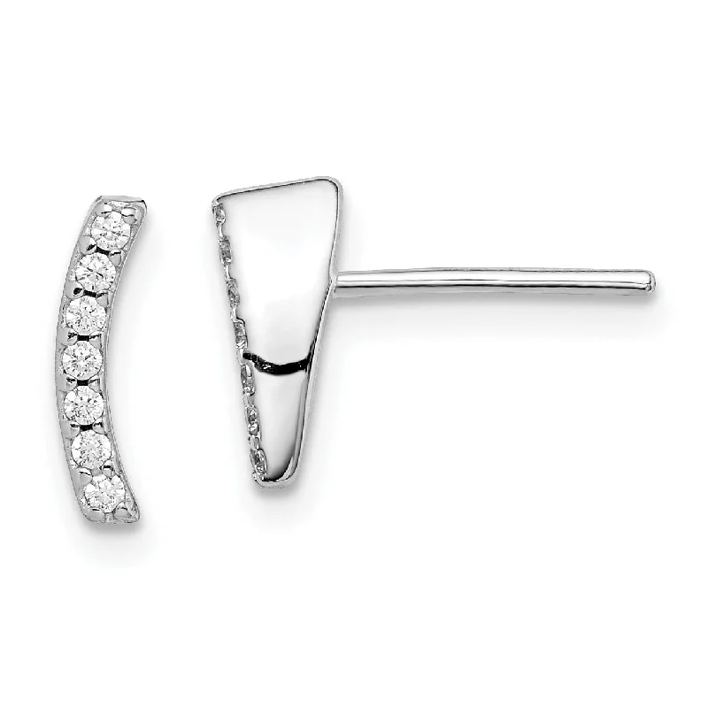 Lightweight Hoop Earrings-Sterling Silver Cubic Zirconia Stud Earrings