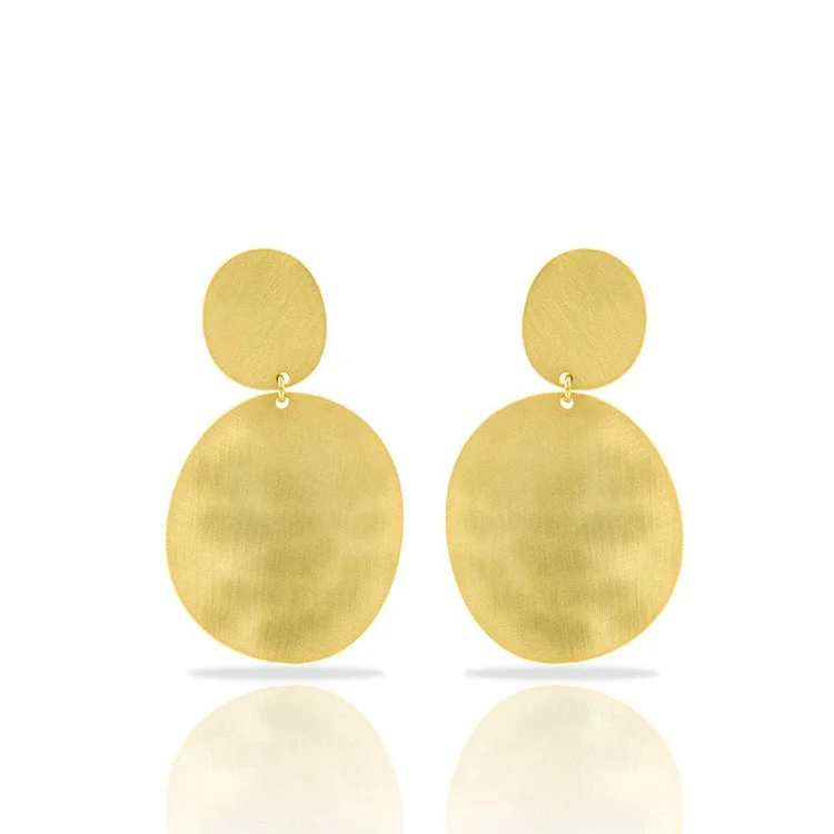 Gorgeous Stud Earrings-RAS Round Zen Gold Earrings