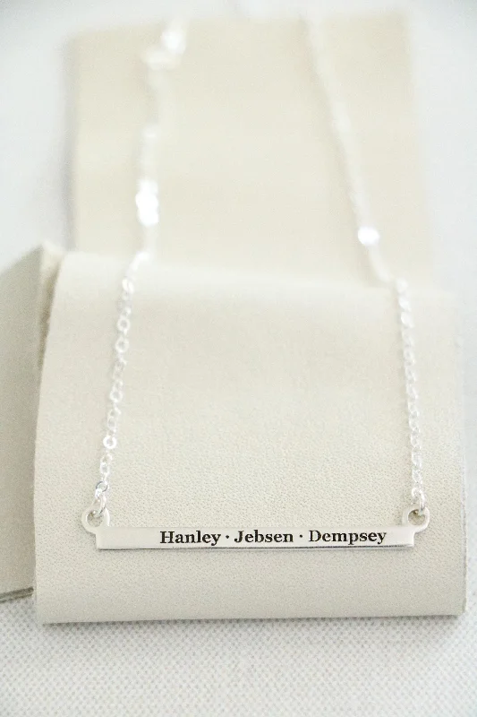 Designer Necklace for Special Occasions-horizontal bar necklace { sterling silver }