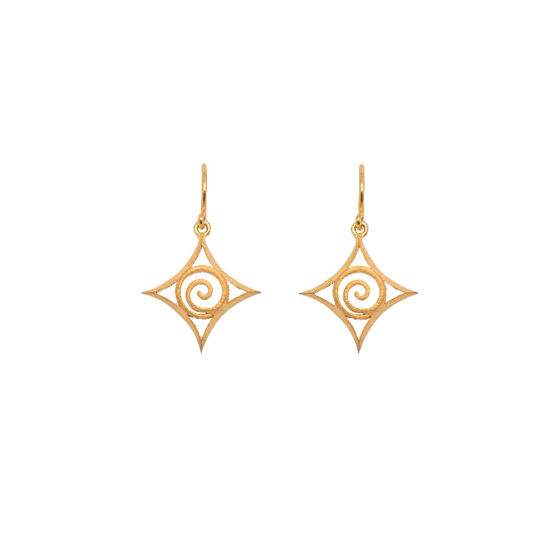 Gemstone Stud Earrings-Gratitude Wire Earrings 24K Gold Vermeil