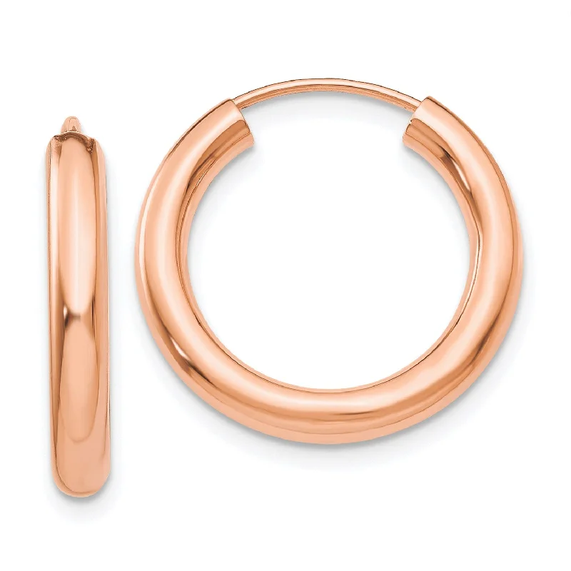 Luxury Diamond Earrings-14KT Rose Gold 19X2.85MM Endless Hoop Earrings