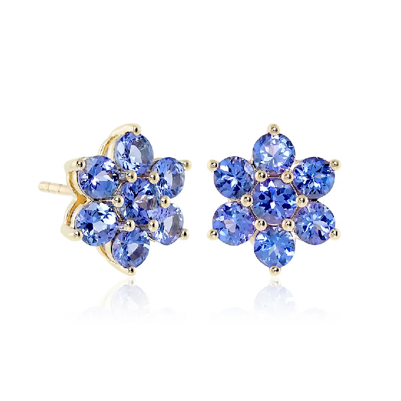 Classic Gold Earrings-Aurora Earrings in Tanzanite