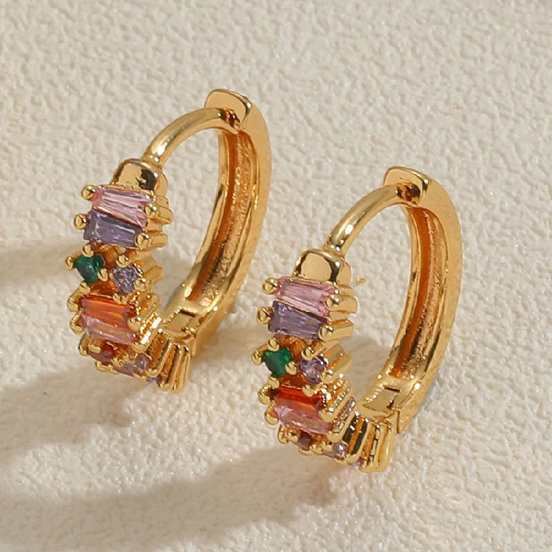 Color Zircon Earrings