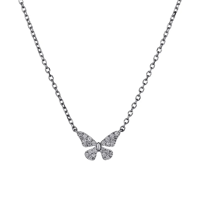 Diamond and Gold Necklace-DIAMOND BUTTERFLY NECKLACE