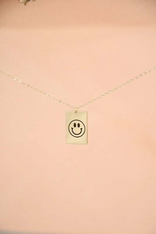 Simple Silver Necklace for Brides-smiley face necklace { silver + gold }