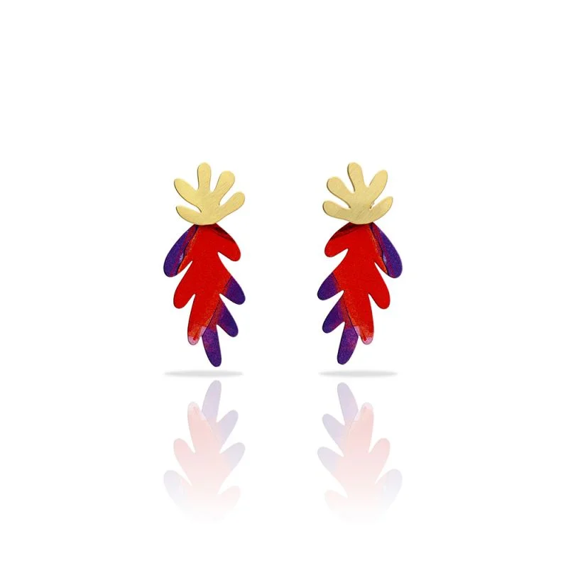 Trendy Drop Earrings-RAS Lucia Gold + Colour Small Earrings