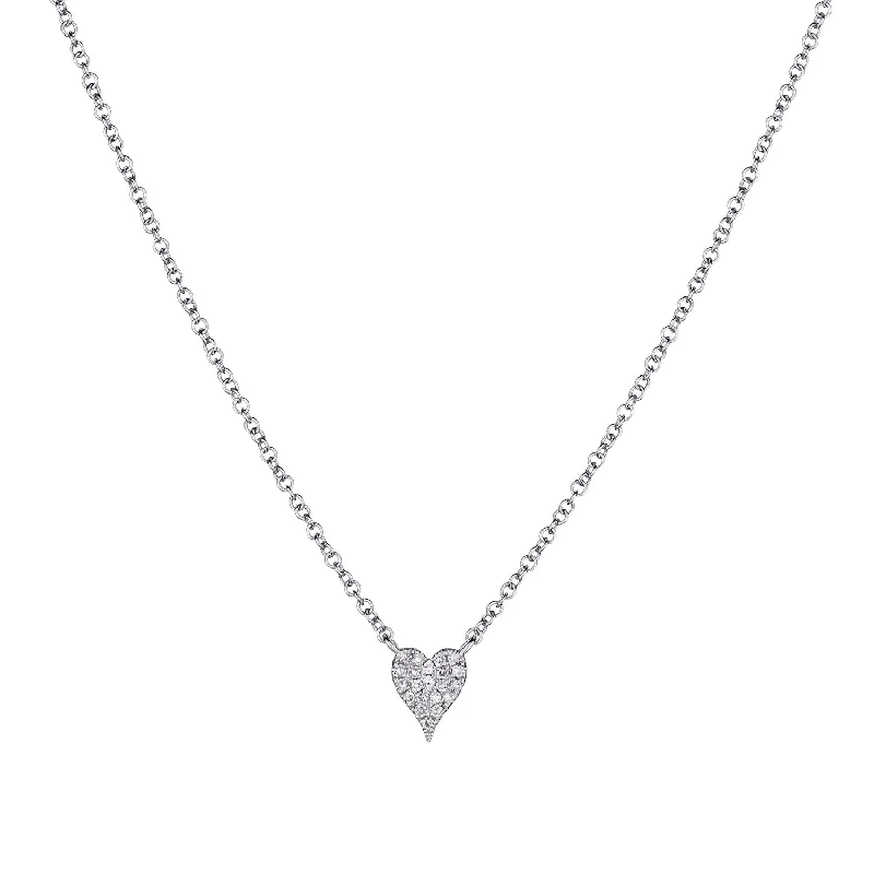 Trendy Custom Necklace-PAVÉ DIAMOND HEART NECKLACE