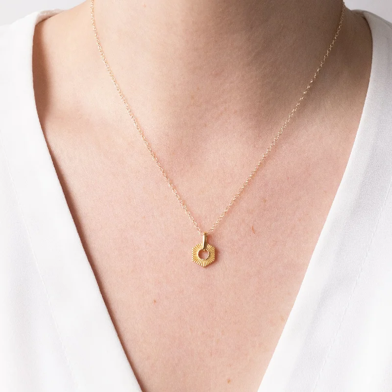 Women’s Layered Necklace-Gold Hexagon Rays Necklace