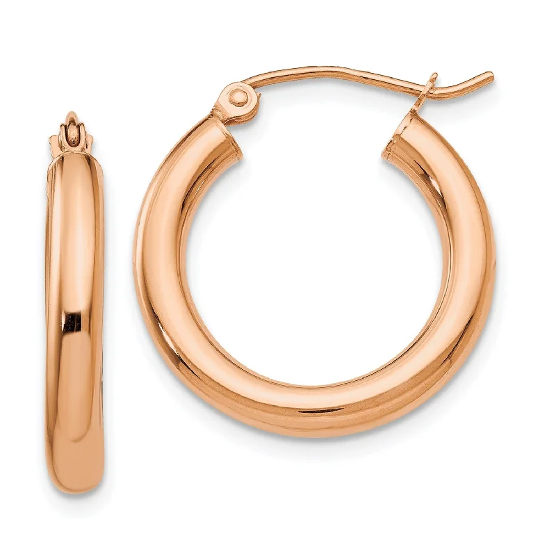 Customizable Wedding Earrings-14KT Rose Gold 20X3MM Hoop Earrings