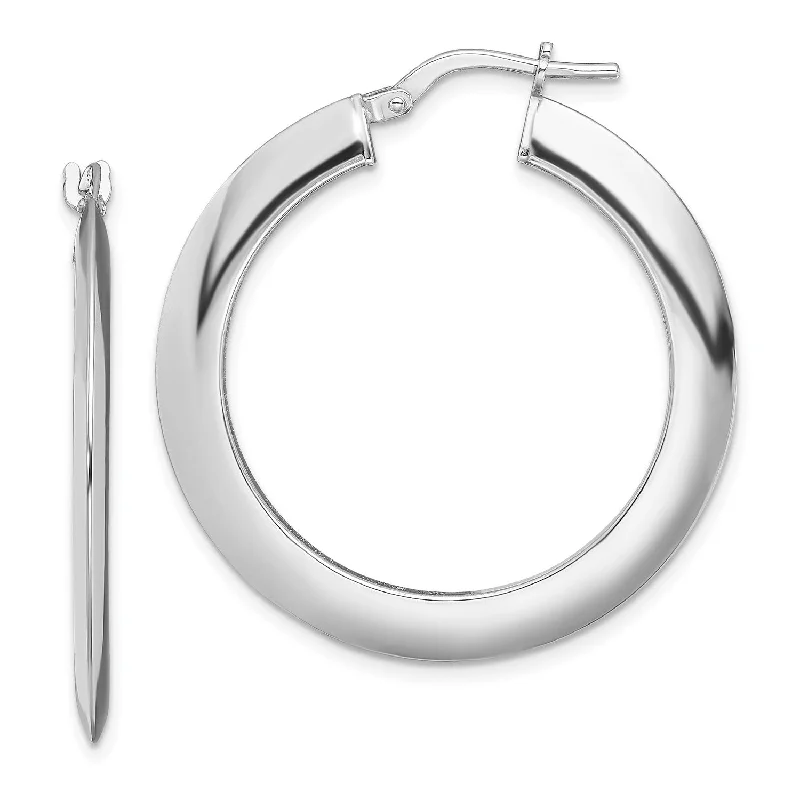 Unique Pearl Earrings-Sterling Silver 33MM Hoop Earrings