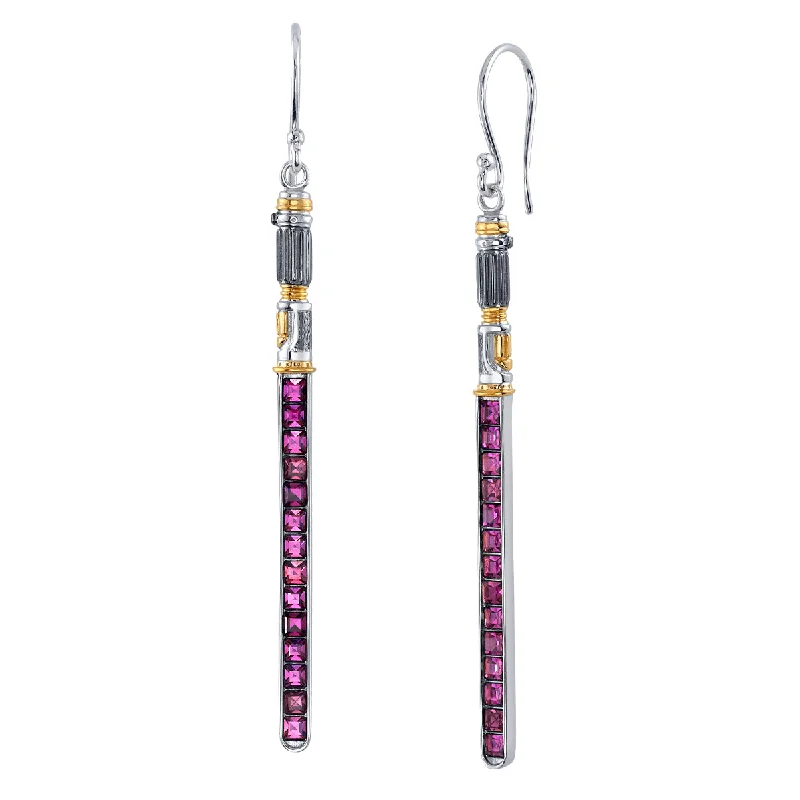 Modern Stud Earrings-Star Wars X RockLove Mace Windu Crystal Lightsaber Earrings