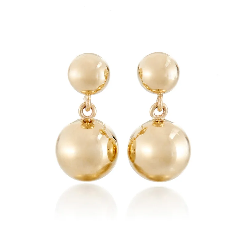 Fashionable Drop Earrings-Double Bead Drop Earrings