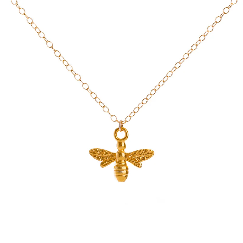 Simple Pendant Necklace-Gold Bee Necklace