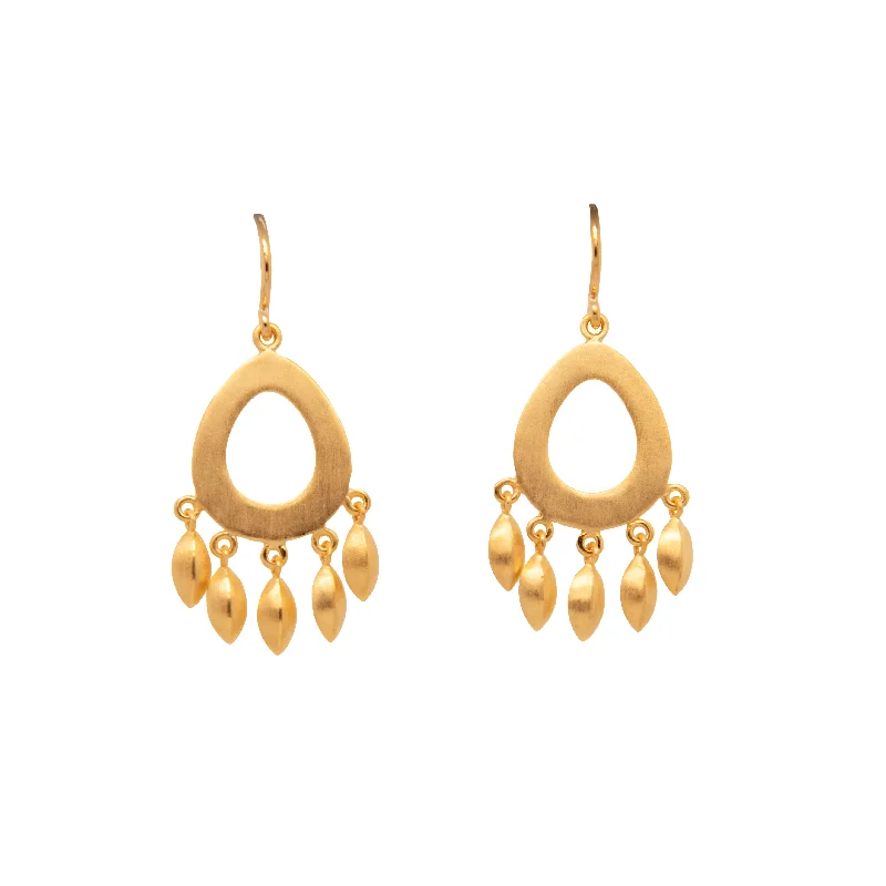 Gold Earrings for Teens-Bliss Wire Hanging 24K Gold Vermeil Earrings