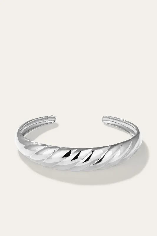 Fashionable Stackable Bracelet-Speira Silver Cuff, Medium