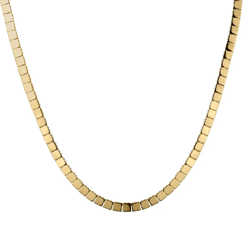 Beautiful Diamond Necklace-SQUARE SHAPED GOLD NECKLACE