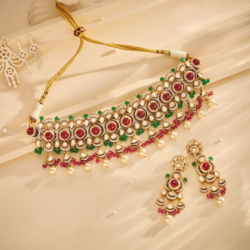 Luxury Diamond Necklace-Kundan Necklace 165872