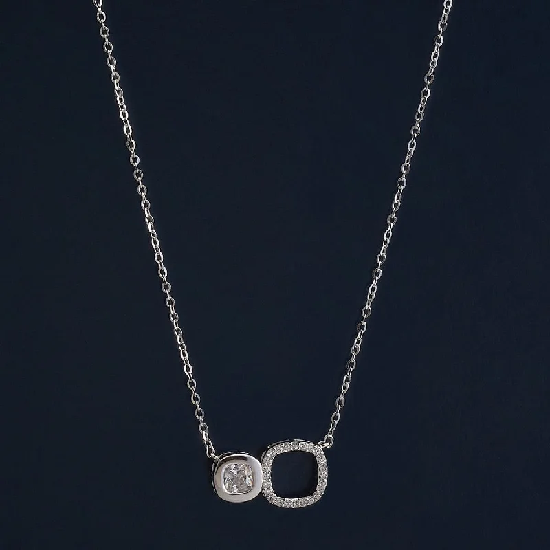 Fine Diamond Necklace-92.5 Silver Necklace 183208