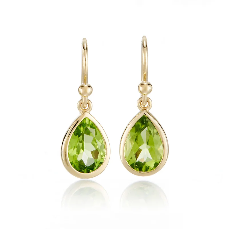 Vintage Earrings for Women-Teardrop Earrings in Peridot