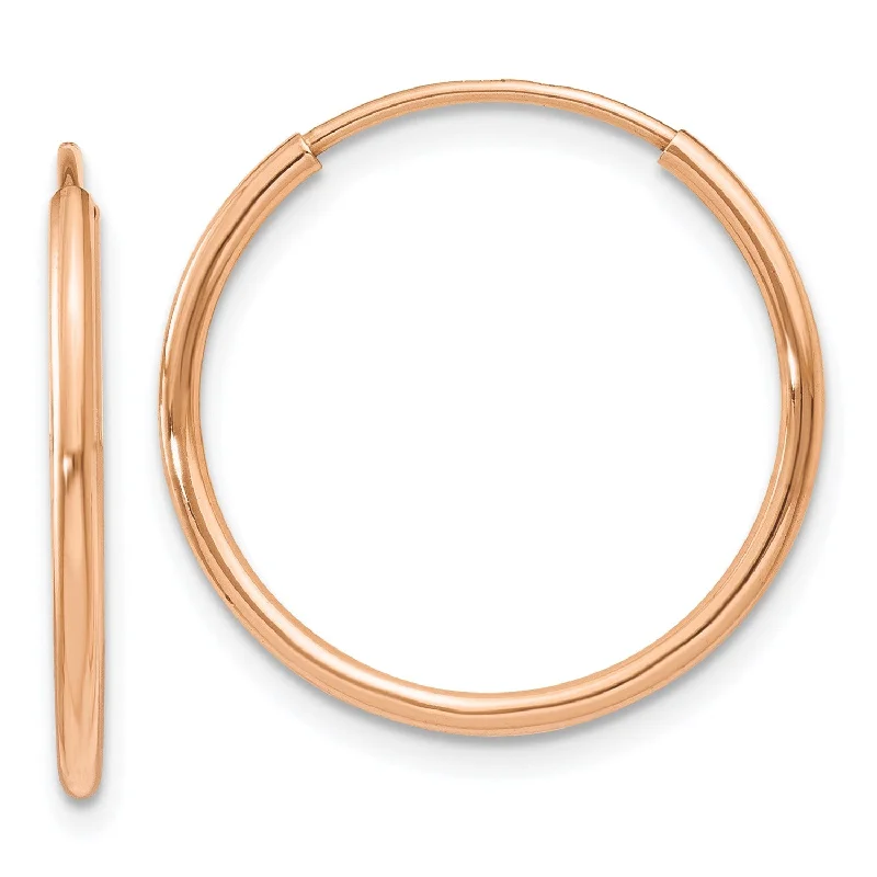 Dazzling Gold Earrings-14KT Rose Gold 18X1.2MM Endless Hoop Earrings