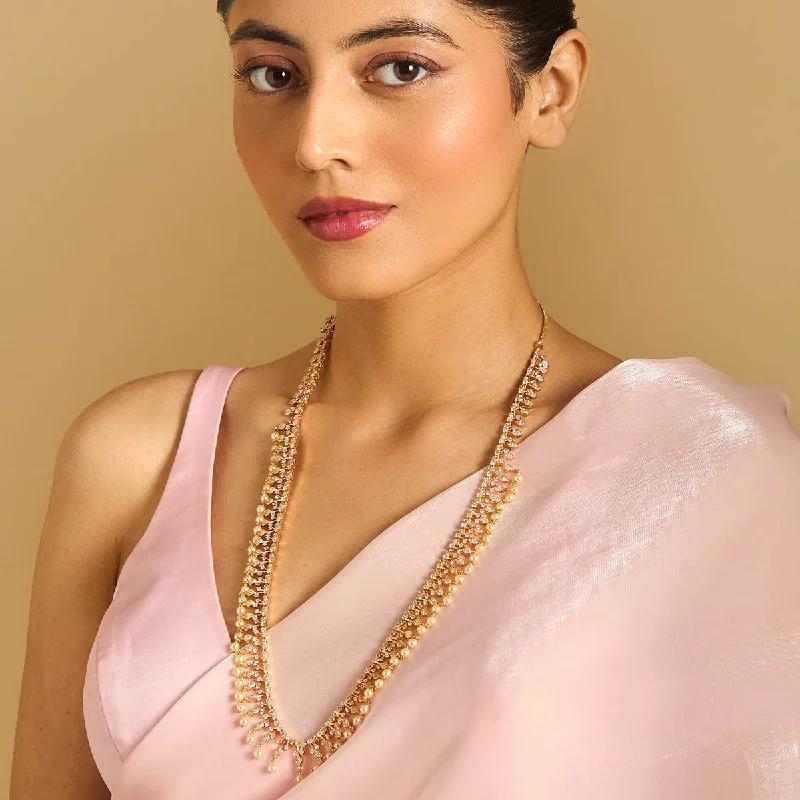 Bridal Necklace with Pearls-Zircon Necklace 173558