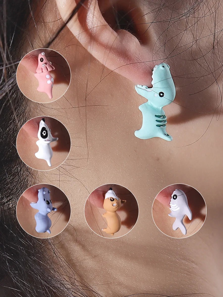 High-End Earrings for Weddings-Cute Animal Alloy Women's Ear Studs