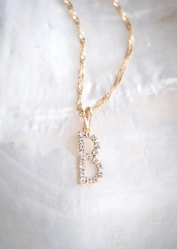 Trendy Necklace for Special Occasions-Sale - Gold Initial Charm Letter Necklace - Kahoku