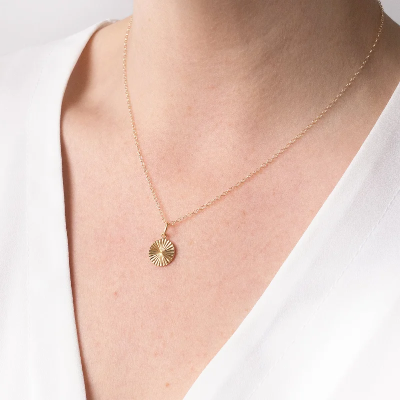 Minimalist Gold Necklace-Gold Sunburst Necklace