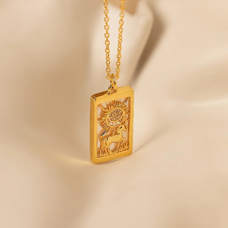 Romantic Necklace for Girlfriend-Sun & Moon Tarot Necklace