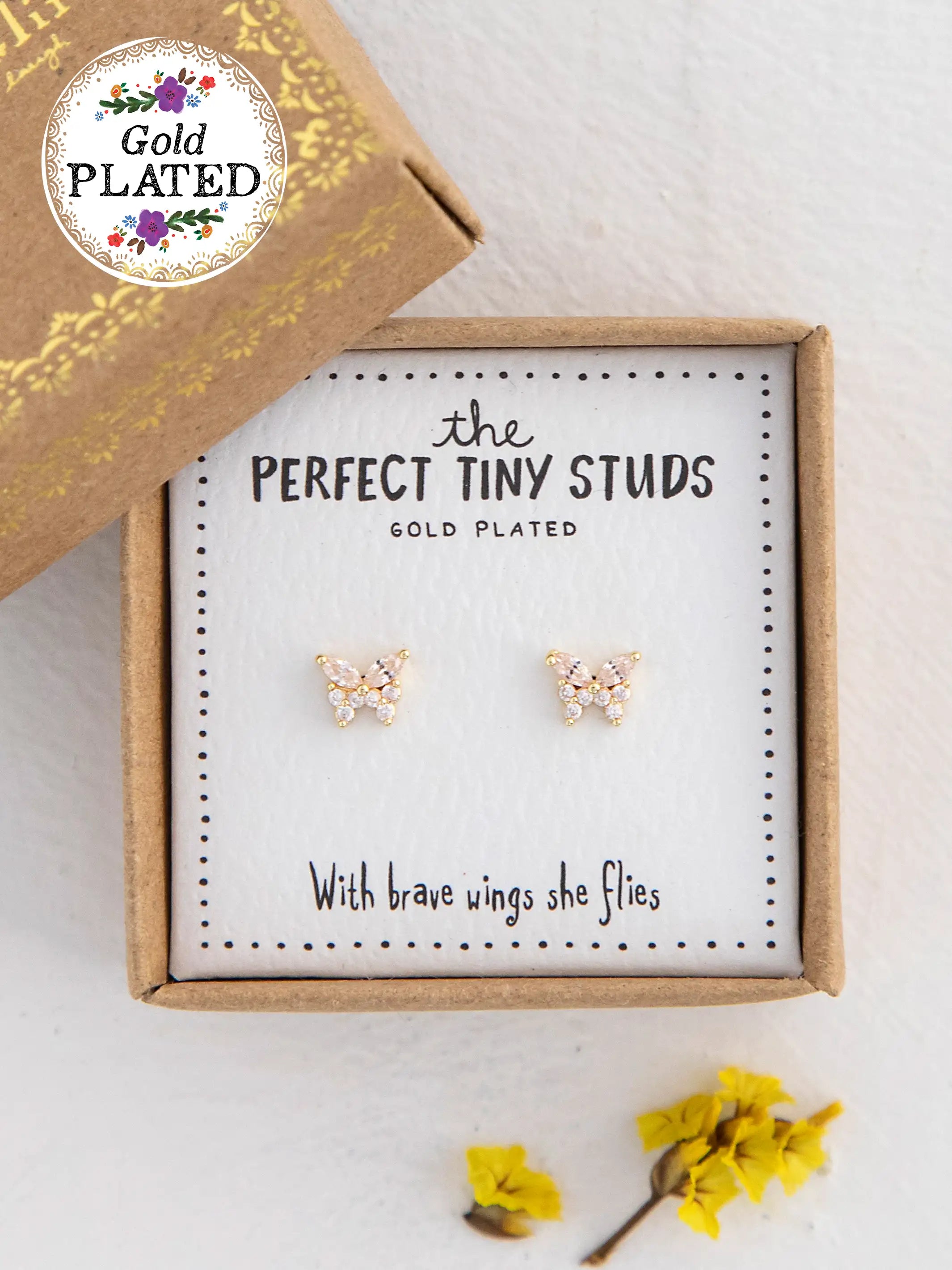 Crystal Earrings for Women-Perfect Tiny Stud Earrings - Butterflies