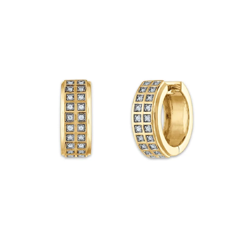 Wedding Earrings with Pearls-EcoLove 1/4 CTW Lab Grown Diamond Huggie Earrings in Yellow Gold Plated Sterling Silver