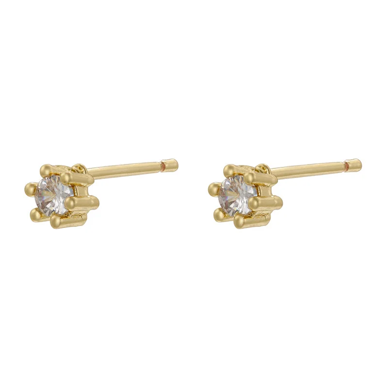 Silver Dangle Earrings-1 Pair Classic Style Geometric Round Dots Plating Inlay Copper Zircon 18k Gold Plated Ear Studs