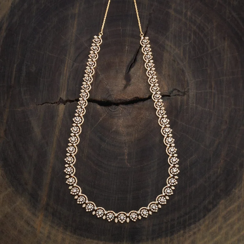 Dazzling Silver Necklace-Zircon Necklace 182076