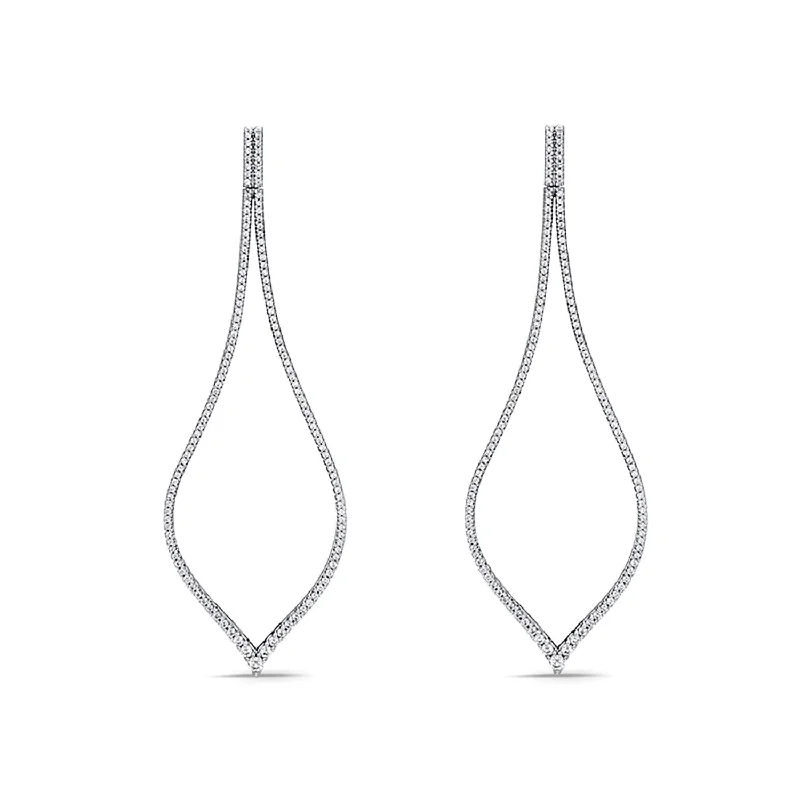 Chic Bridal Earrings-1-1/2 CTW Diamond Fashion Earrings in 10KT White Gold