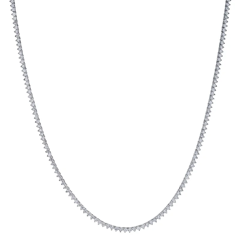 Luxury Necklace with Diamonds-3 CLAW DIAMOND TENNIS NECKLACE