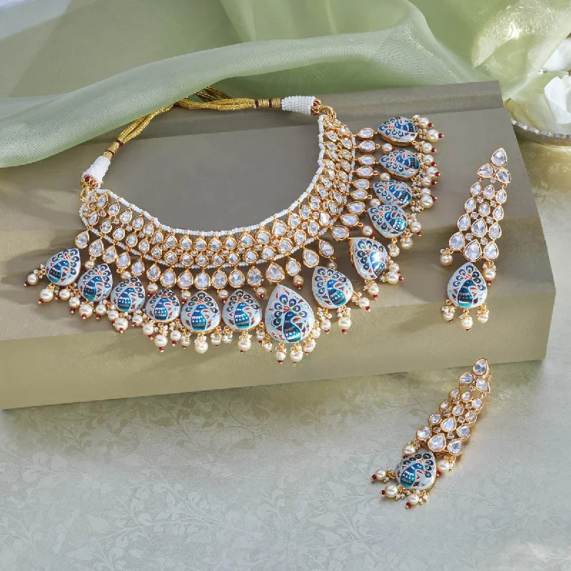 Romantic Necklace for Girlfriend-Kundan Necklace 165823