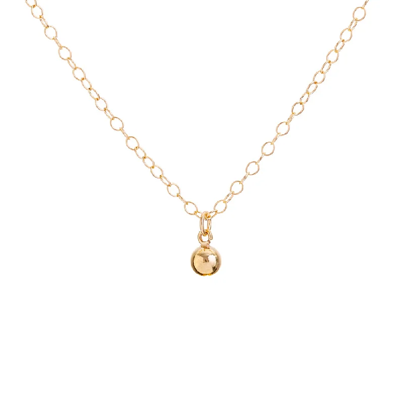 High-Quality Silver Necklace-Gold Ball Necklace