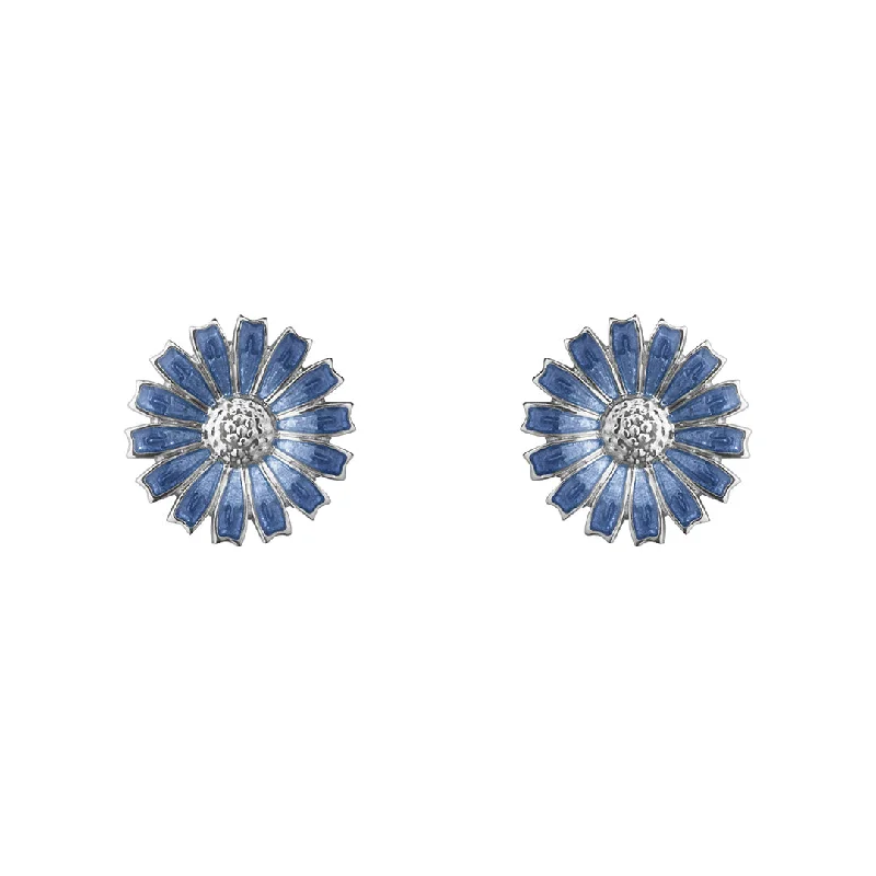 Elegant Gemstone Earrings-Blue Daisy Stud Earrings