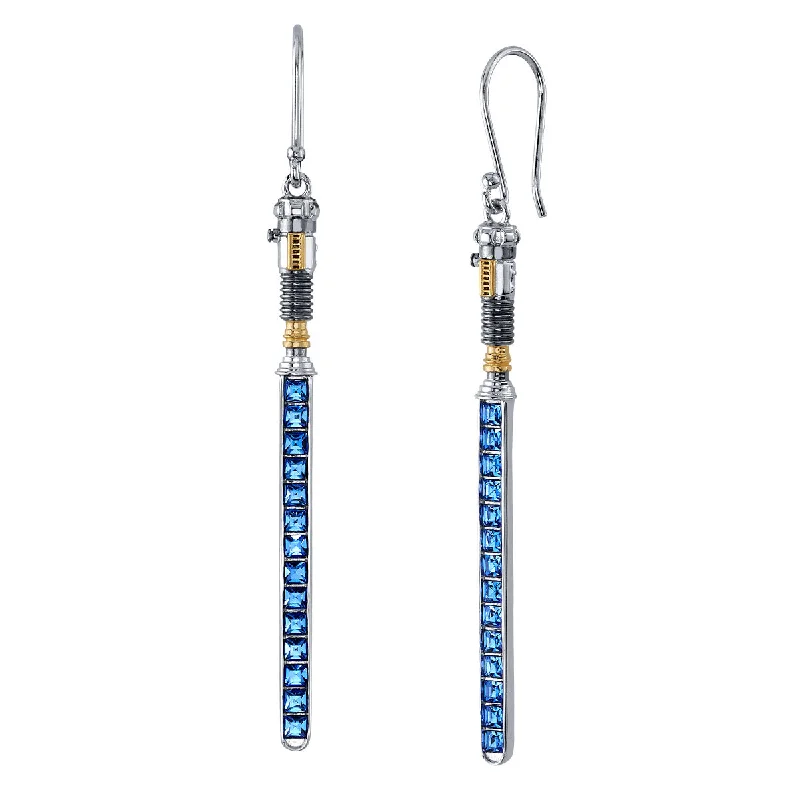 Large Hoop Earrings for Women-Star Wars X RockLove Obi-Wan Kenobi Crystal Lightsaber Earrings