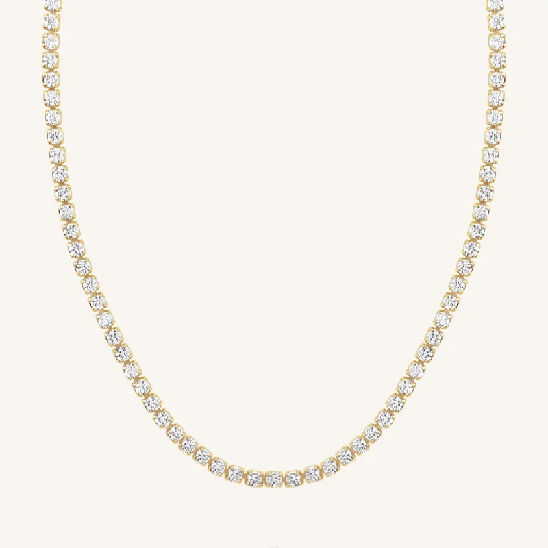 Dainty Gold Necklace-Elle Tennis Chain