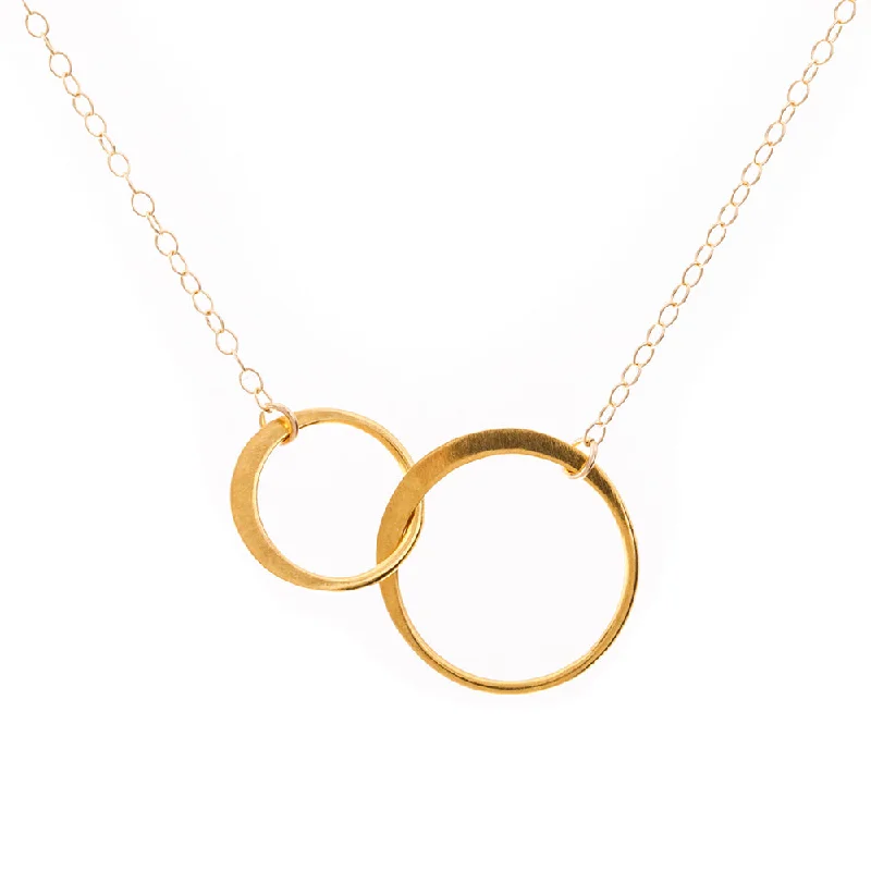 Custom Diamond Necklace-Gold Flat Infinity Circle Necklace