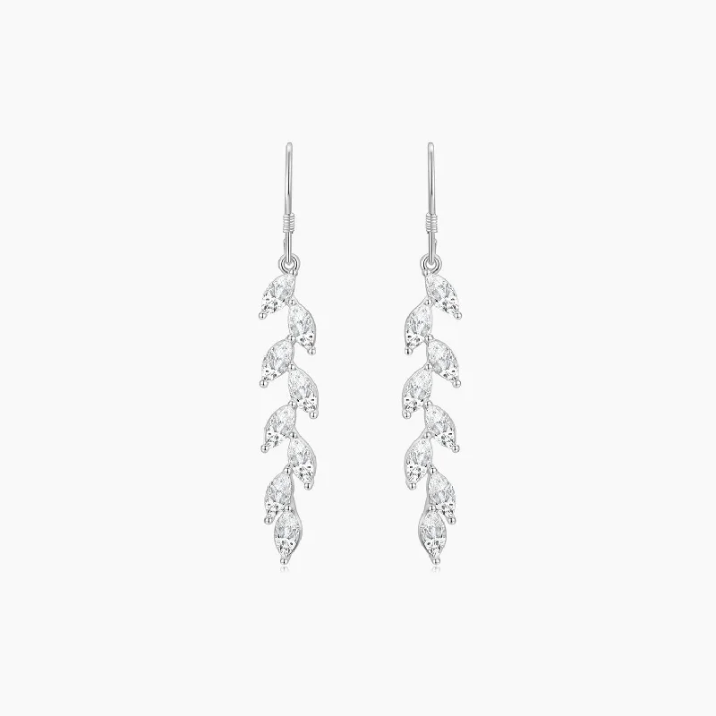 Elegant Gemstone Drop Earrings-Dainty Bride Earrings For Women