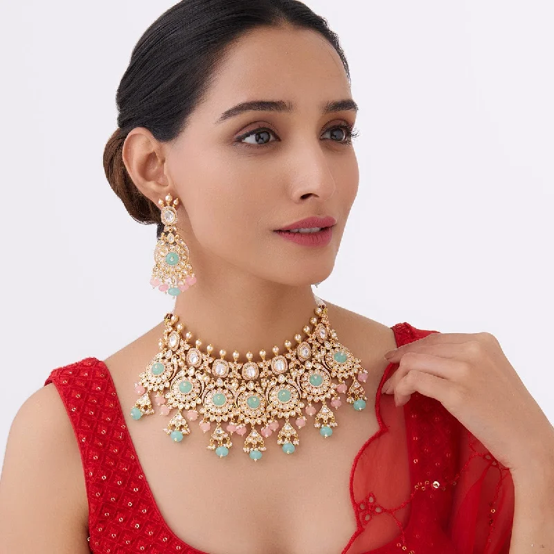 Customizable Birthstone Necklace-Kundan Necklace 164017