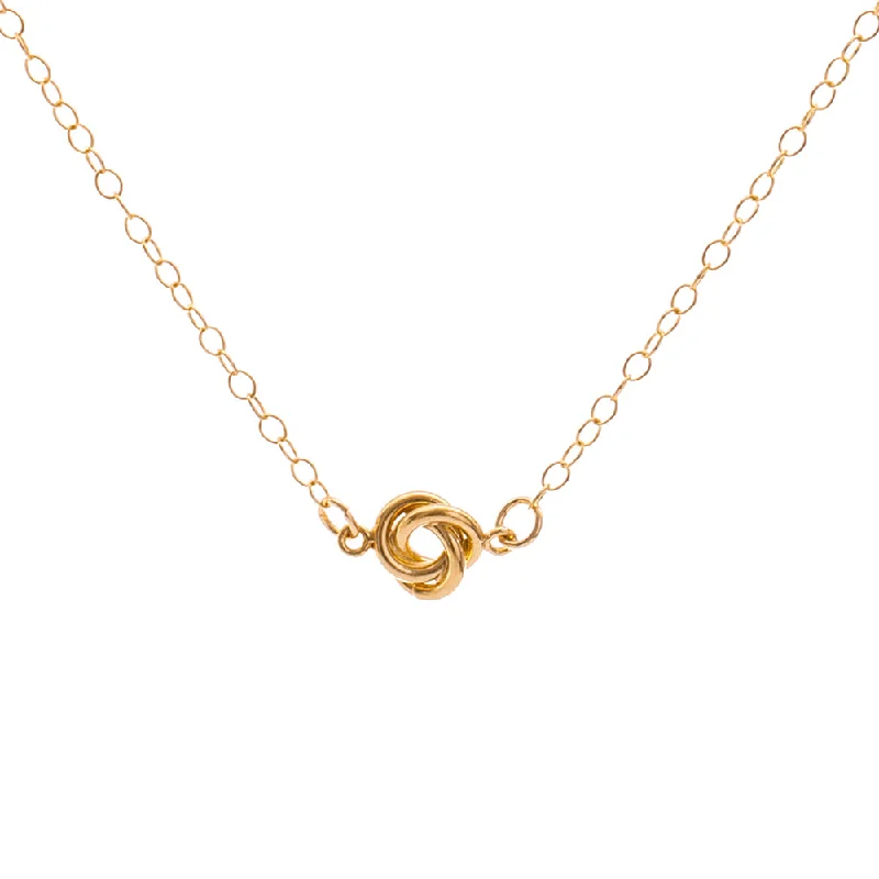 Luxury Necklace with Diamonds-Gold Knot Necklace