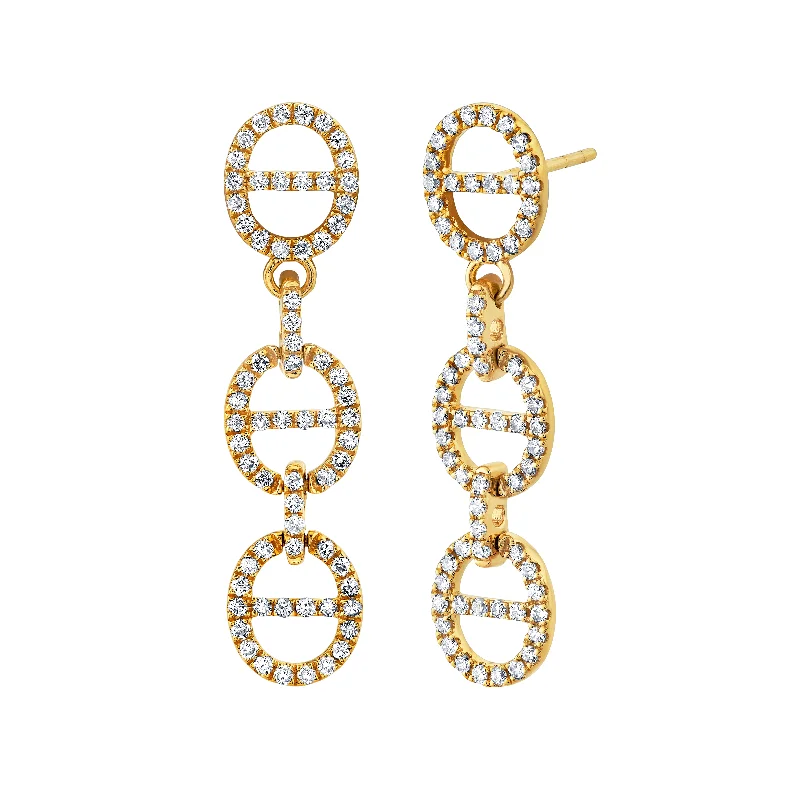 Luxurious Pearl Earrings-Locking Link Earrings