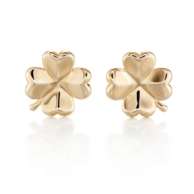 Large Stud Earrings-Four-Leaf Clover Earrings