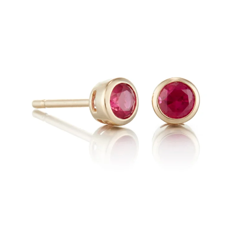 Birthstone Earrings for December-Mini Dot Earrings in Rubies